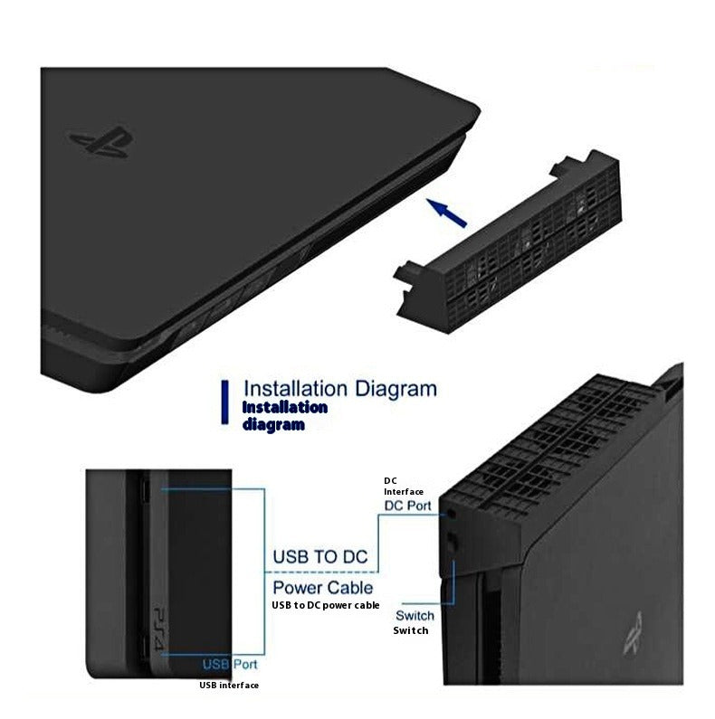 PS4 Slim Console Cooling Fan with Temp Control